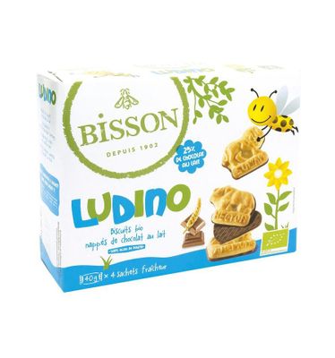 Ludino koekjes met melkchocolade 4 zakjes bio