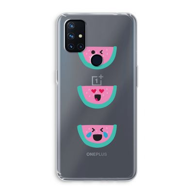 Smiley watermeloen: OnePlus Nord N10 5G Transparant Hoesje
