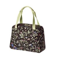 Basil wanderlust carry all bag - zwarte fietshandtas met kleurrijke vogelprint Basil wanderlust carry all bag - zwarte fietshandtas met kleurrijke vogelprint