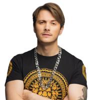 Carnaval/verkleed ketting - pimp - zilver - kunststof - themafeest