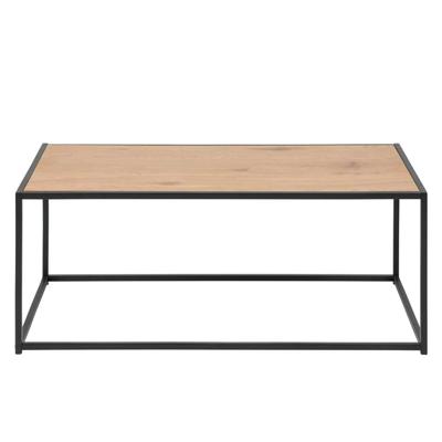 Leen Bakker - Salontafel Jaxx - Naturel/zwart- 40x100x50 Cm - Hout/Metaal - Bruin#Zwart
