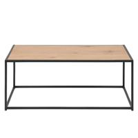 Leen Bakker - Salontafel Jaxx - Naturel/zwart- 40x100x50 Cm - Hout/Metaal - Bruin#Zwart