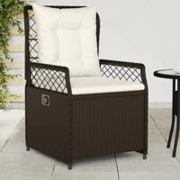 Tuinstoelen 2 st verstelbaar poly rattan bruin