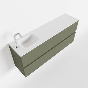 Toiletmeubel Mondiaz Ada | 120 cm | Meubelkleur Army | Lex wastafel Talc Links | 1 kraangat