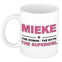 Mieke cadeau mok - Woman Myth Supergirl - naam koffiemok - 300 ml - collega - moederdag