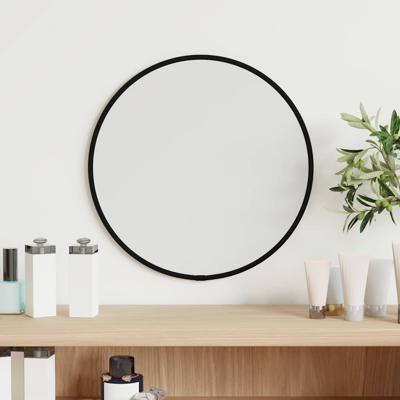 VidaXL Wandspiegel rond ø30 cm zwart