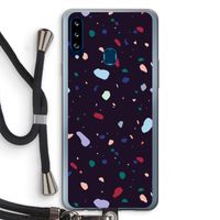 Dark Rounded Terrazzo: Samsung Galaxy A20s Transparant Hoesje met koord