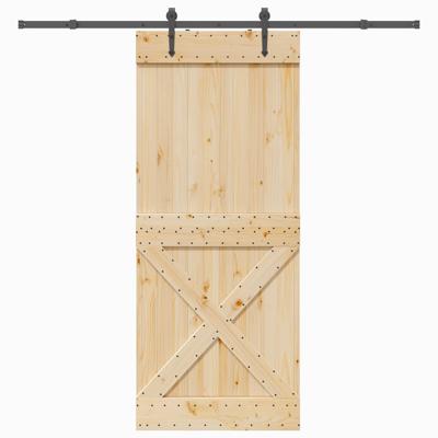 Schuifdeur met beslag 95x210 cm massief grenenhout