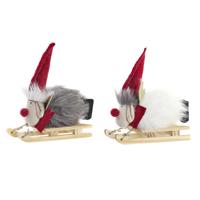 Kerstversiering DKD Home Decor Polyester Rendier (15 x 5,5 x 16,5 cm) (2 Stuks)