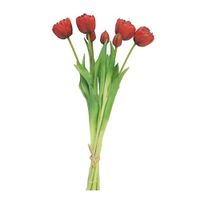 Bosje Tulpen Sally Double rood kunstbloem - Nova Nature