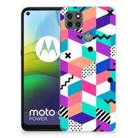 Motorola Moto G9 Power TPU Hoesje Blokken Kleurrijk - thumbnail