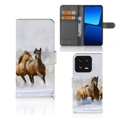 Xiaomi 13 Pro | Telefoonhoesje | Met pasjeshouder | Paarden