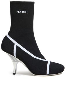 Marni bottines à logo intarsia - Noir