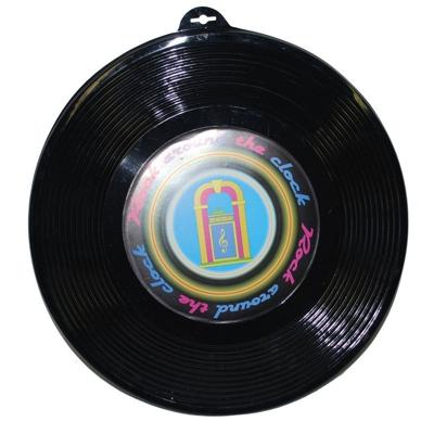 Plastic LP grammofoonplaat - platen muziek thema - wanddecoratie - Dia 48 cm - feestartikelen
