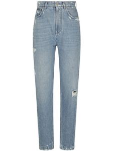 Dolce & Gabbana pantalon droit à effet usé - Bleu