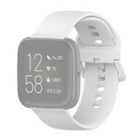 Fitbit Versa 1 / 2 & Lite siliconen sportbandje met gespsluiting - Wit - Maat: Small