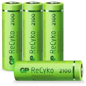 AA batterij Oplaadbaar GP NiMH 2100 mAh ReCyko 1,2V, 4 stuks Oplaadbare batterij