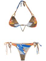 Amir Slama bikini imprimé - Bleu - thumbnail