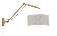 GOOD&MOJO Wandlamp 'Andes' Large, Bamboe en Eco linnen, kleur Beige/Naturel