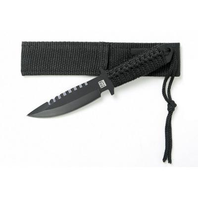 Survival mes - zwart - nylon - 17,5 cm - outdoor