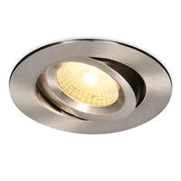 Salerno LED inbouwspot - 8W 650 lumen - 2700K warm wit - Dimbaar - Rond - Kantelbaar - IP44 waterdicht - RVS - Voor binnen, buiten en badkamer