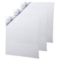 Gerimport Schilderdoek - 4x stuks - 60 x 50 cm - blanco canvas - rechthoekig - houten frame