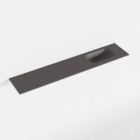 MONDIAZ EDEN Dark_grey solid surface inleg wastafel voor toiletmeubel 110cm. Positie wasbak rechts