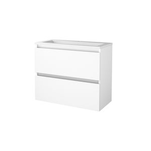 Badmeubelset Aquasplash Salt 80x39 cm Greeploos 2 Lades Met Wastafel Acryl 1 Kraangat Ice White Aquasplash
