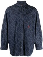 Tommy Hilfiger chemise en jean à logo en jacquard - Bleu - thumbnail