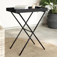 Dienbladtafel inklapbaar 65x40x75 cm poly rattan zwart - thumbnail