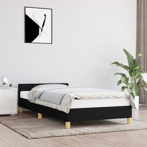 Bedframe met hoofdeinde stof zwart 100x200 cm