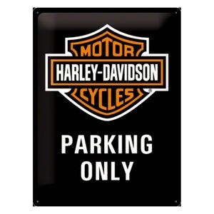 Muurplaatje Harley Davidson parking