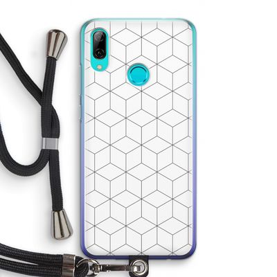 Zwart-witte kubussen: Huawei P Smart (2019) Transparant Hoesje met koord