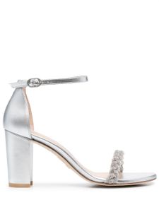 Stuart Weitzman sandales NearlyNude 80mm à effet métallisé - Argent