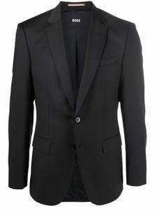 BOSS blazer en laine vierge à simple boutonnage - Noir