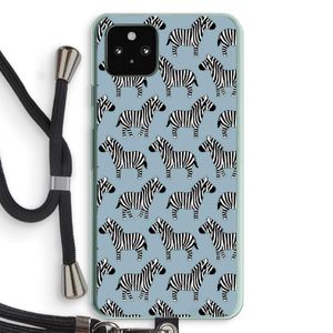 Zebra: Pixel 5a 5G Transparant Hoesje met koord
