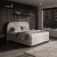 2-Persoons Boxspring met Opbergruimte - Essence - Beige 180x200 cm - Pocketveringen - Inclusief Topper - Dekbed-Discounter.nl
