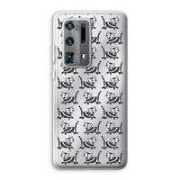 Zwarte poes: Huawei P40 Pro Plus Transparant Hoesje