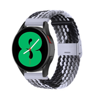 Braided nylon bandje - Grijs / zwart - Samsung Galaxy Watch 4 - 40mm / 44mm