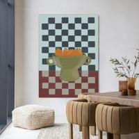 Urban Cotton Wandkleed 'Eclectic Series 2' 145 x 190cm in Frame - black