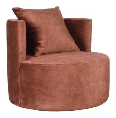 LABEL51 Fauteuil 'Evy' 90cm, Velvet, kleur Rust