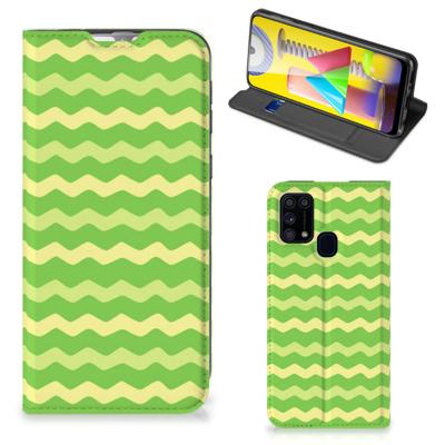 Samsung Galaxy M31 | Hoesje met Magneet | Waves Green