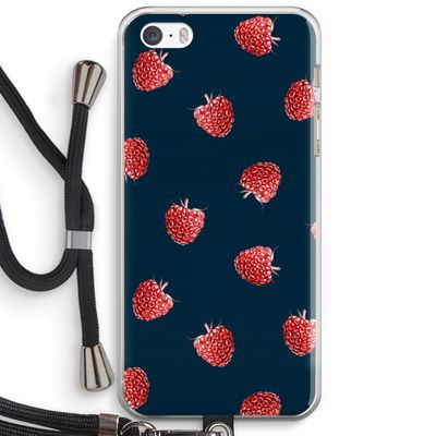 Framboosjes: iPhone 5 / 5S / SE Transparant Hoesje met koord