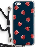 Framboosjes: iPhone 5 / 5S / SE Transparant Hoesje met koord