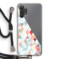 Gekleurde driehoekjes pastel: Samsung Galaxy A32 5G Transparant Hoesje met koord Gekleurde driehoekjes pastel: Samsung Galaxy A32 5G Transparant Hoesje met koord