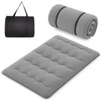 Draagbare Opvouwbare Futon Matras Japanse Futon Matras Wasbare Hoes Vloermatras met Draagtas Grijs 140 x 200 cm