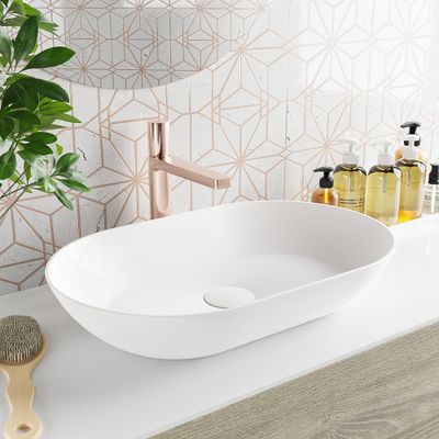 MONDIAZ ONNI Waskom solid surface 55cm kleur Talc / Talc