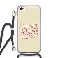 Pizza is the answer: iPhone 7 Transparant Hoesje met koord