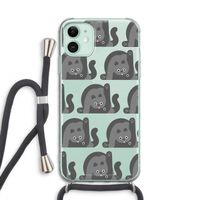 Cats: iPhone 11 Transparant Hoesje met koord