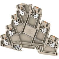 Weidmüller 2434340000 Doorgangsklem 3-etages 5.10 mm Push-In-klem, Steekaansluiting Donkerbeige 50 stuk(s)